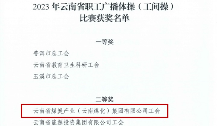 【喜讯】云煤（HB火博·(Home)）集团在2023年云南省职工文体活动中勇创佳绩